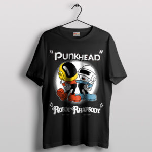 Retro Electro Daft Punk x Cuphead Black T-Shirt