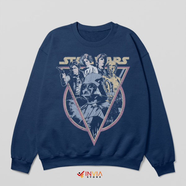 Retro Old Star Wars Characters Original Navy Sweatshirt