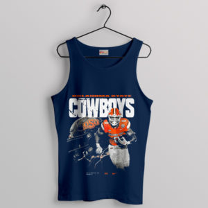 Retro Style Cowboys Ollie Gordon Navy Tank Top