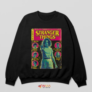 Retro Upside Down in Stranger Things Black Sweatshirt