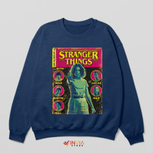 Retro Upside Down in Stranger Things Navy Sweatshirt