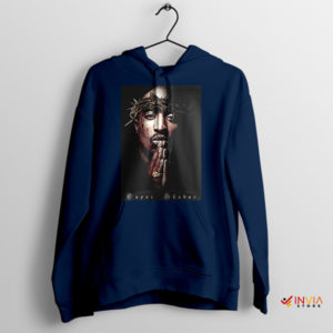 Revolutionary Faith Tupac Shakur Navy Hoodie