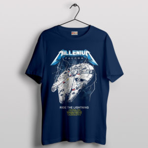 Ride the Lightning Star Wars Falcon Navy T-Shirt