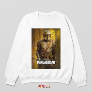 Rise of the Bounty Hunter Mando White Sweatshirt