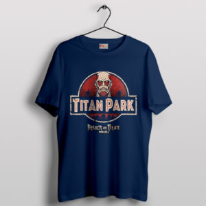 Roars Jurassic Attack on Titan Navy T-Shirt