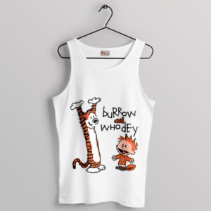 Roars Who Dey Calvin and Hobbes White Tank Top