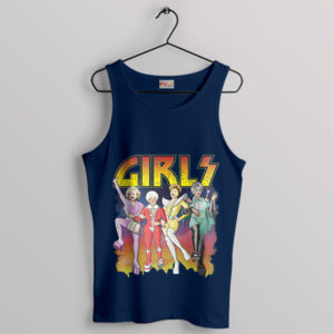 Rock Golden Girls Kiss Band Navy Tank Top