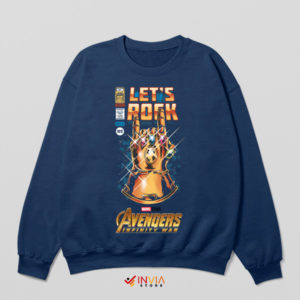 Rock On Thanos Style Gauntlet Navy Sweatshirt