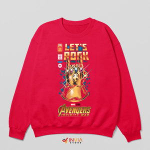 Rock On Thanos Style Gauntlet Red Sweatshirt