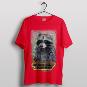 Rocket Raccoon Backstory Graphic Red T-Shirt