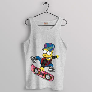 Roll with Bart Iconic Skateboarding Sport Grey Tank Top