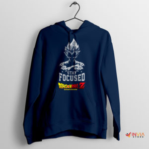 Saiyan Strength Vegeta Stay Focused Navy Hoodie