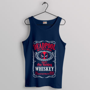 Sarcasm Movie Deadpool 3 Whiskey Navy Tank Top