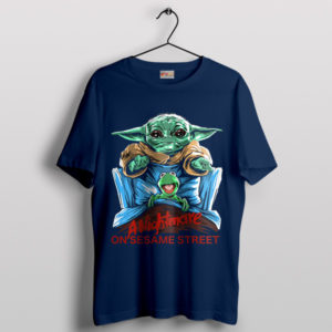 Sesame Street of Horrors Baby Yoda Navy T-Shirt