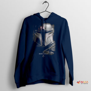 Shiny Helmet Mysterious Mandalorian Navy Hoodie