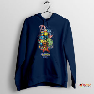 Shiny Pokemon Go Dark Avengers Navy Hoodie