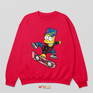 Skateboard Springfield Style Bart Red Sweatshirt