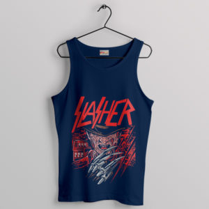 Slasher Freddy Krueger Blood Graphic Navy Tank Top