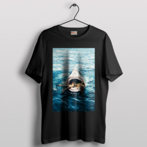 Slaying with Rihanna Shark Jaws Black T-Shirt