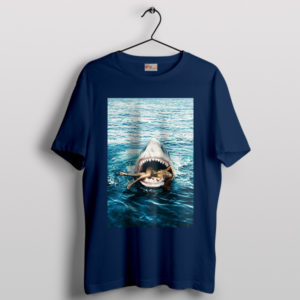 Slaying with Rihanna Shark Jaws Navy T-Shirt