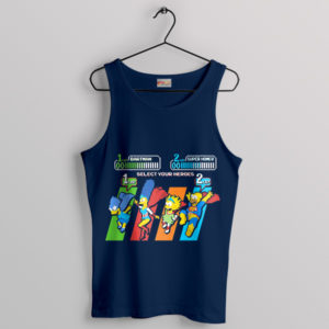 Smackdown Bartman vs Super Homer Navy Tank Top