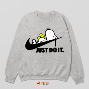 Snoopy Thanksgiving Just Do It Sport Grey Sweatshirt