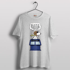 Snoopy Time-Traveling With Tardis Sport Grey T-Shirt