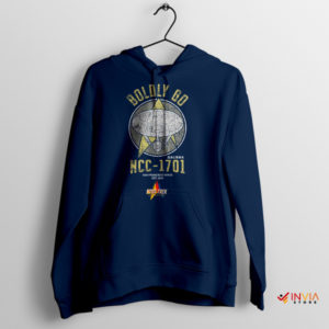 Space Adventure Star Trek Go Boldly Navy Hoodie