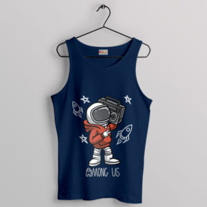 Spacewalk to the Beat Among Us Navy Tank Top