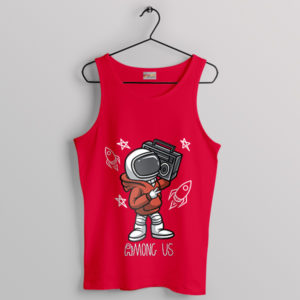 Spacewalk to the Beat Among Us Red Tank Top