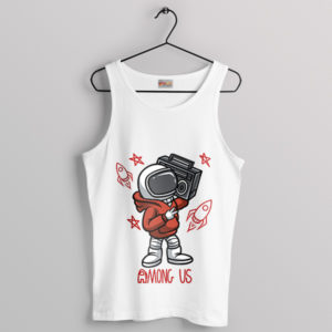 Spacewalk to the Beat Among Us White Tank Top