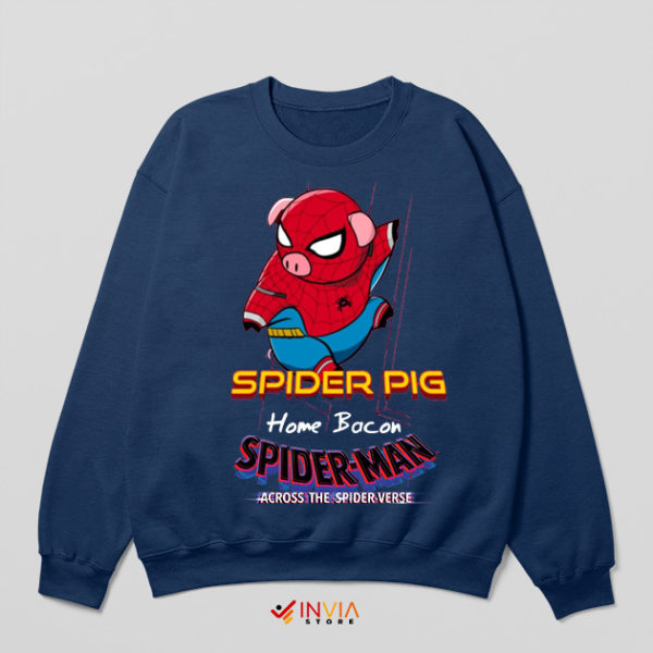 Spiderpig Across the Spider Verse Navy Sweatshirt