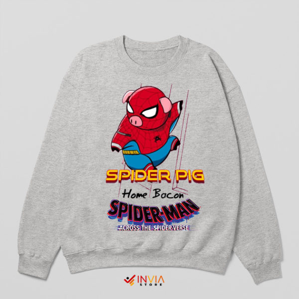 Spiderpig Across the Spider Verse Sport Grey Sweatshirt