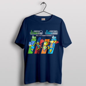 Springfield Heroes Bartman vs Super Homer Navy T-Shirt