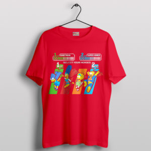 Springfield Heroes Bartman vs Super Homer Red T-Shirt