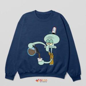 Squidward Meme Coffee Hour Navy Sweatshirt