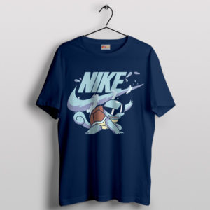 Squirtle With Glasses Nike Style Navy T-Shirt