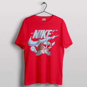 Squirtle With Glasses Nike Style Red T-Shirt