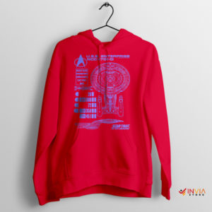 Star Trek Dreams USS Enterprise Schematics Red Hoodie