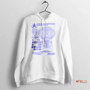 Star Trek Dreams USS Enterprise Schematics White Hoodie