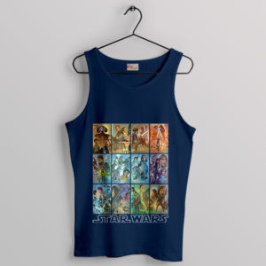 Star Wars Movie Timeline Poster Navy Tank Top