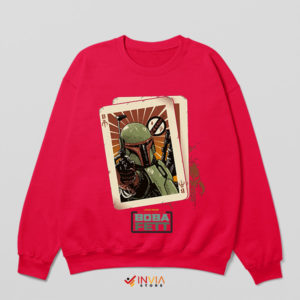 Star Wars Poker Card Boba Fett Red Sweatshirt