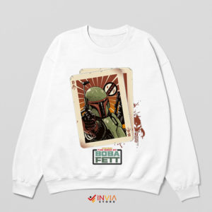 Star Wars Poker Card Boba Fett White Sweatshirt