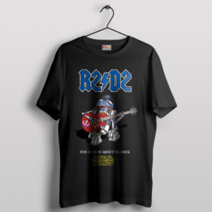 Star Wars R2-D2 Rocks Like ACDC Black T-Shirt