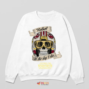 Star Wars Rebel Art Helmet White Sweatshirt