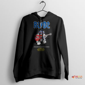 Star Wars Rock Legends R2-D2 ACDC Style Black Hoodie