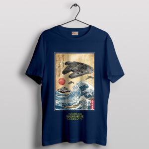 Star Wars Ukiyo-e Millennium Falcon Navy T-Shirt