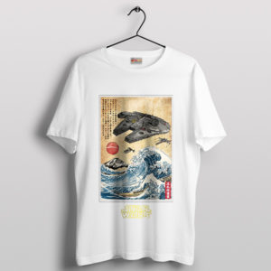 Star Wars Ukiyo-e Millennium Falcon White T-Shirt