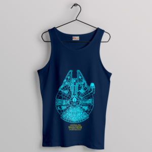 Starship Blueprint Millennium Falcon Navy Tank Top