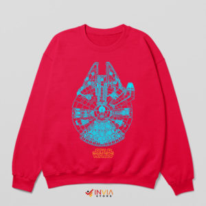 Starship Schematics Millennium Falcon Red Sweatshirt